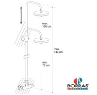 MEDIDAS COLUMNA DUCHA MONOMANDO CAT BORRAS